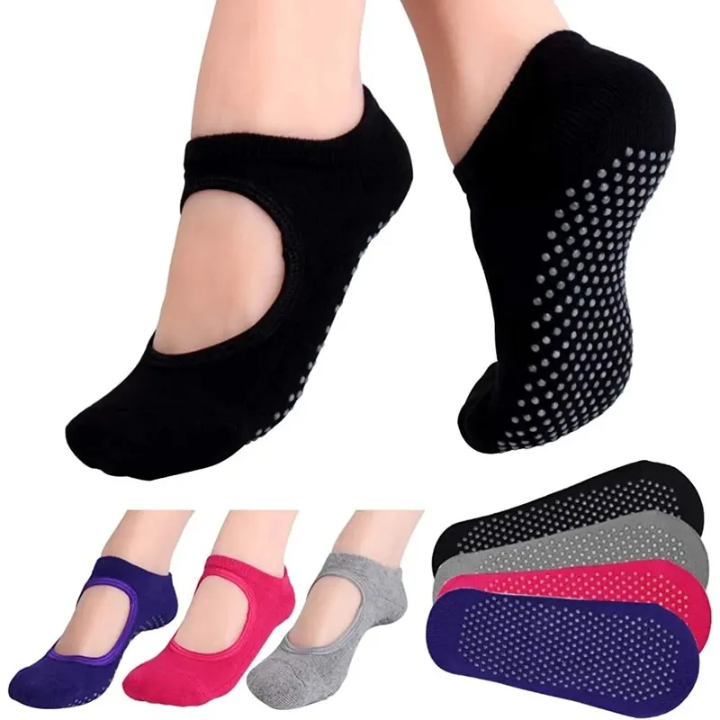 Pilates Yoga And Gym - Chaussettes de yoga antidérapantes sans talon