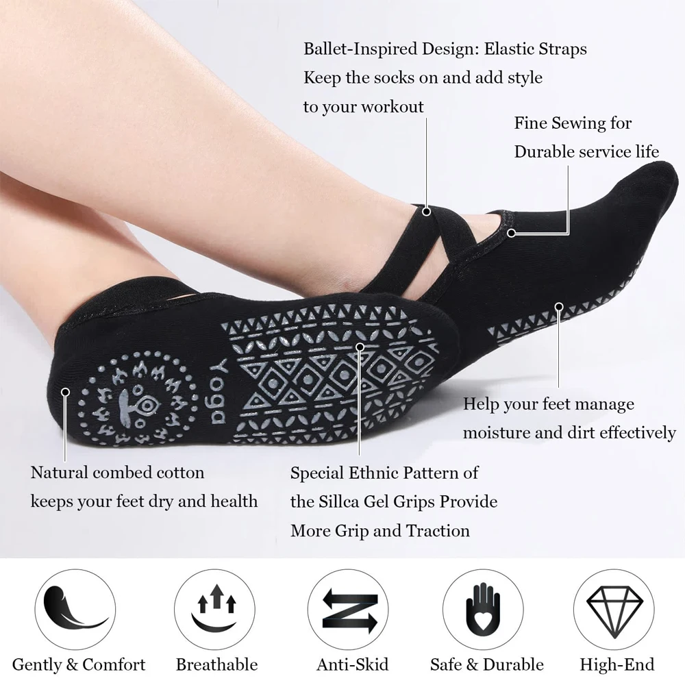 1 paire de chaussettes de yoga - Pilates Yoga And Barre avis et prix