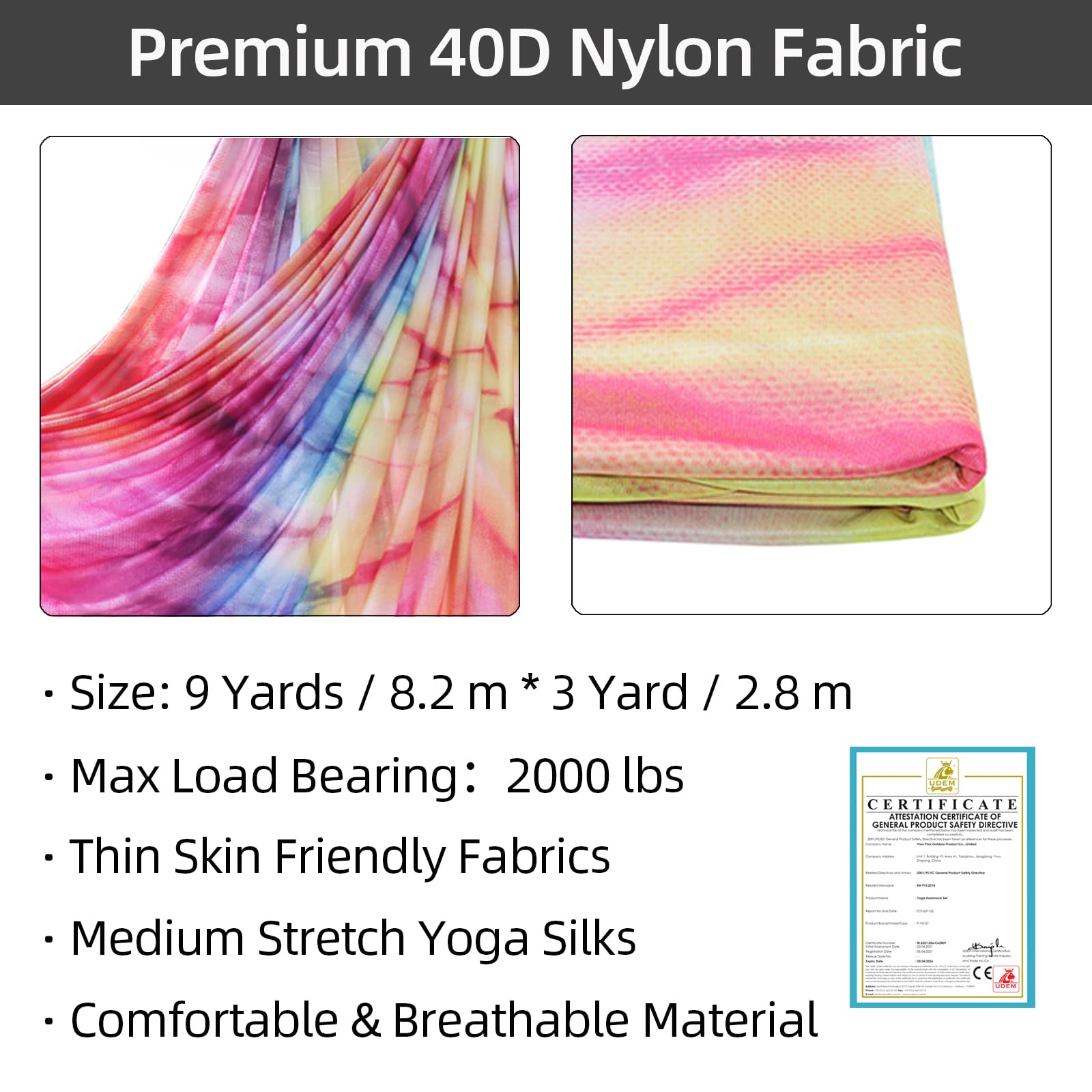 Kit de Soies Aériennes de 9 Ya - Aerial Silk Hammock avis et prix