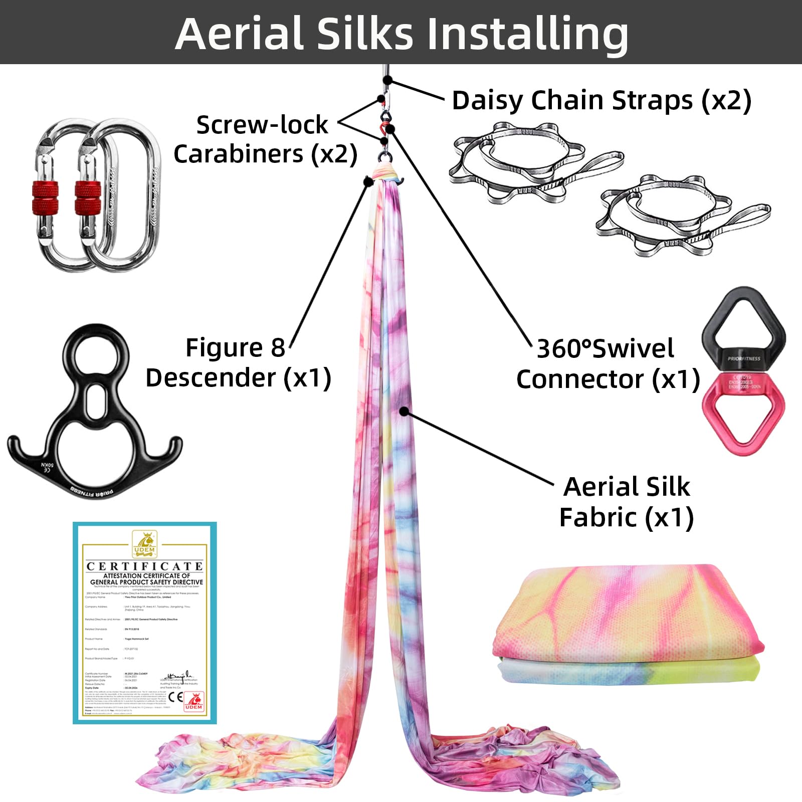 Kit de Soies Aériennes de 9 Ya - Aerial Silk Hammock avis et prix
